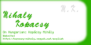 mihaly kopacsy business card
